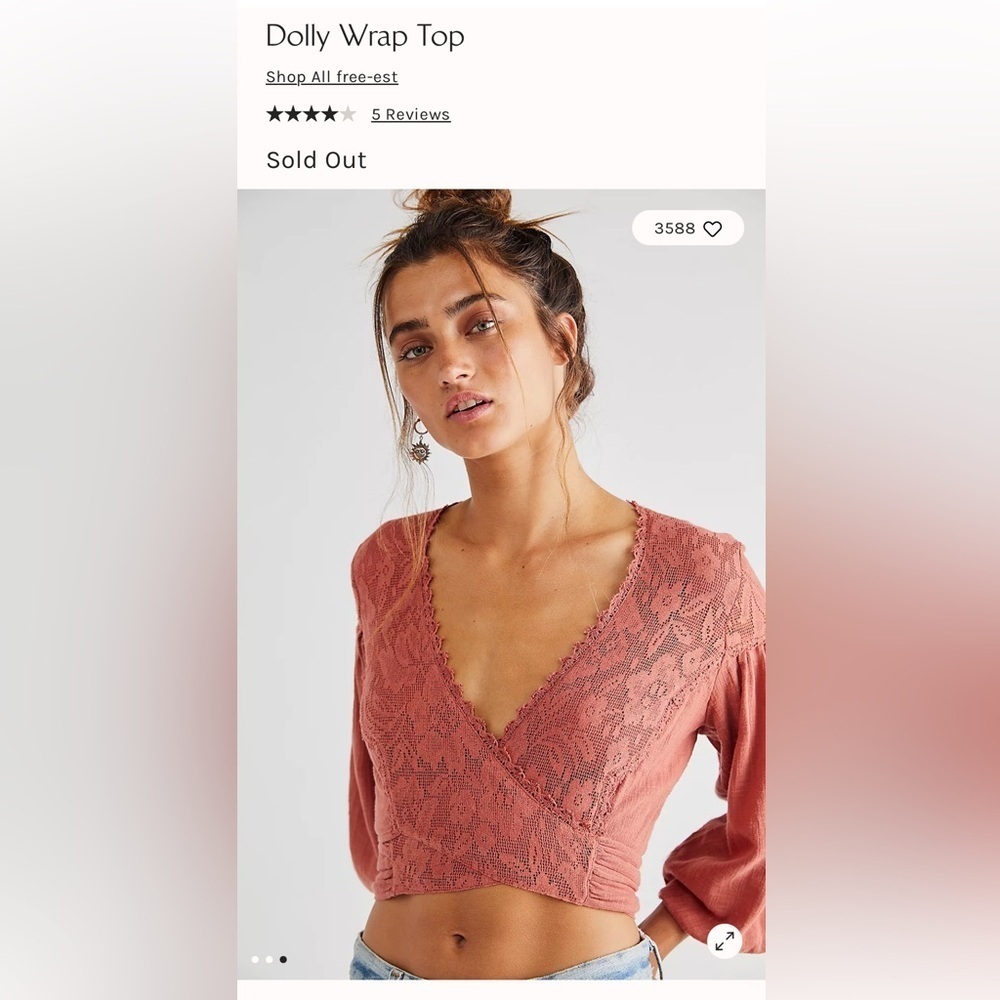 Free People Dolly Wrap Top
NWOT
Color:Warmstone - Picture 2 of 6